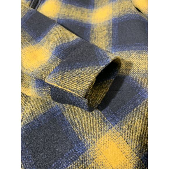 ASOS DESIGN Plus wool mix zip through jacket in yellow and blue check NEW XS - Picture 7 of 9